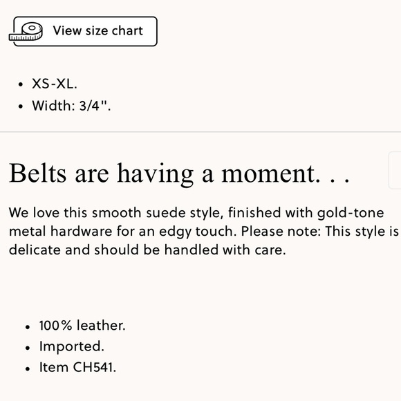 NEW J. Crew thin suede belt light pink size Small - Picture 3 of 8